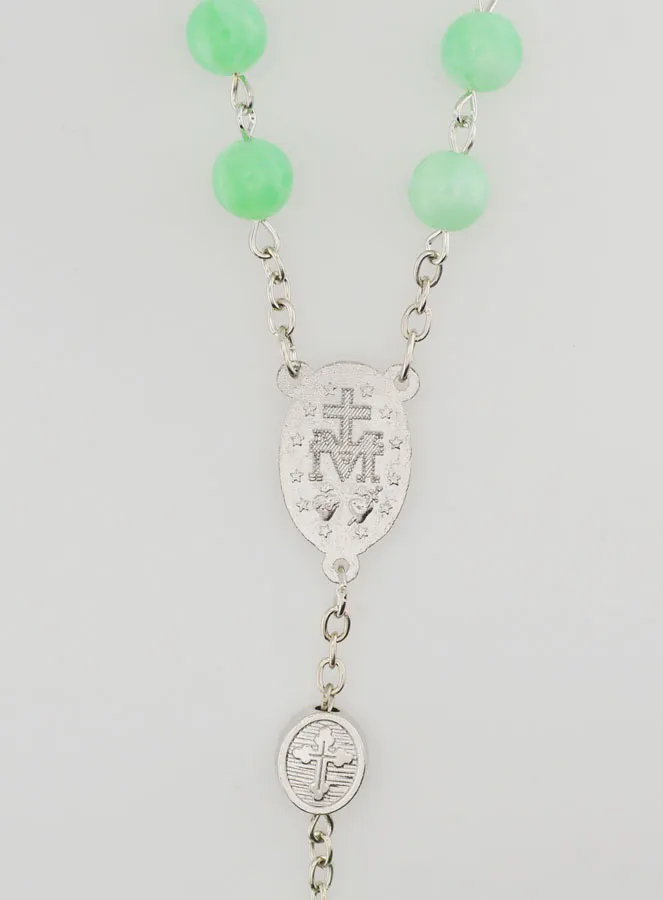 Miraculous Medal Rosary - Green (pic 4)