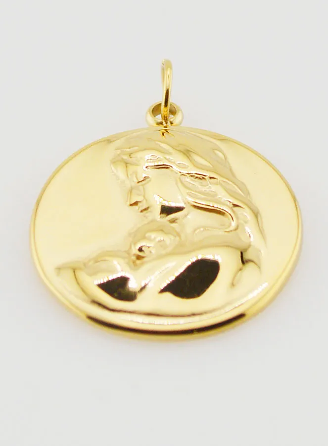 Virgin Mary and Child Medal Golden Stainless Steel - 20mm (pic 2)