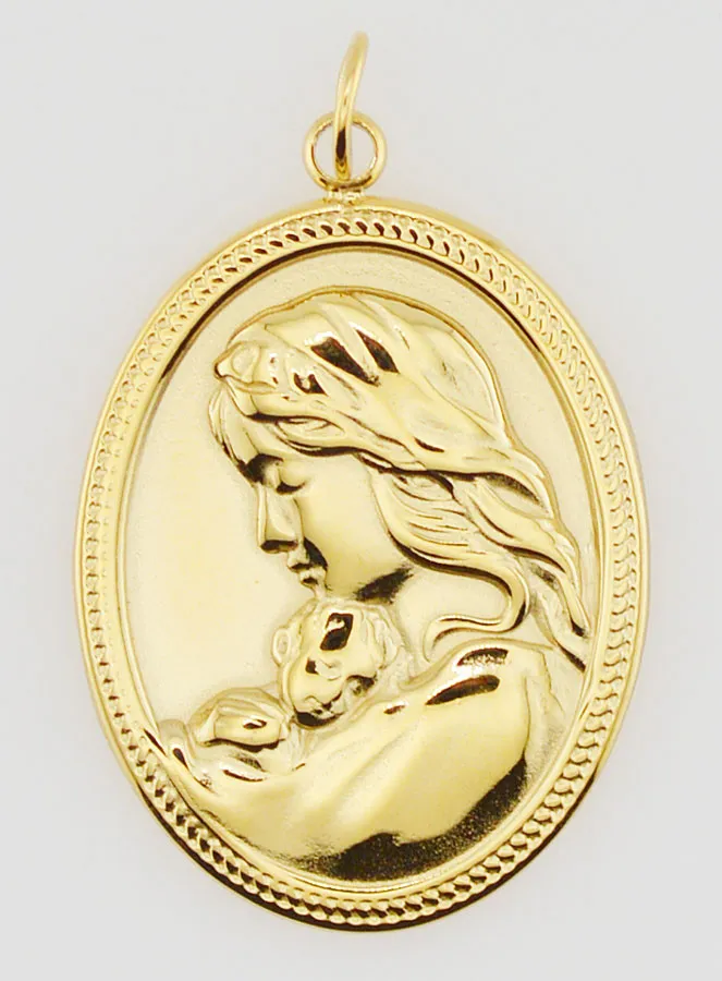 Oval Madonna and Child Medal - 25mm (pic 1)