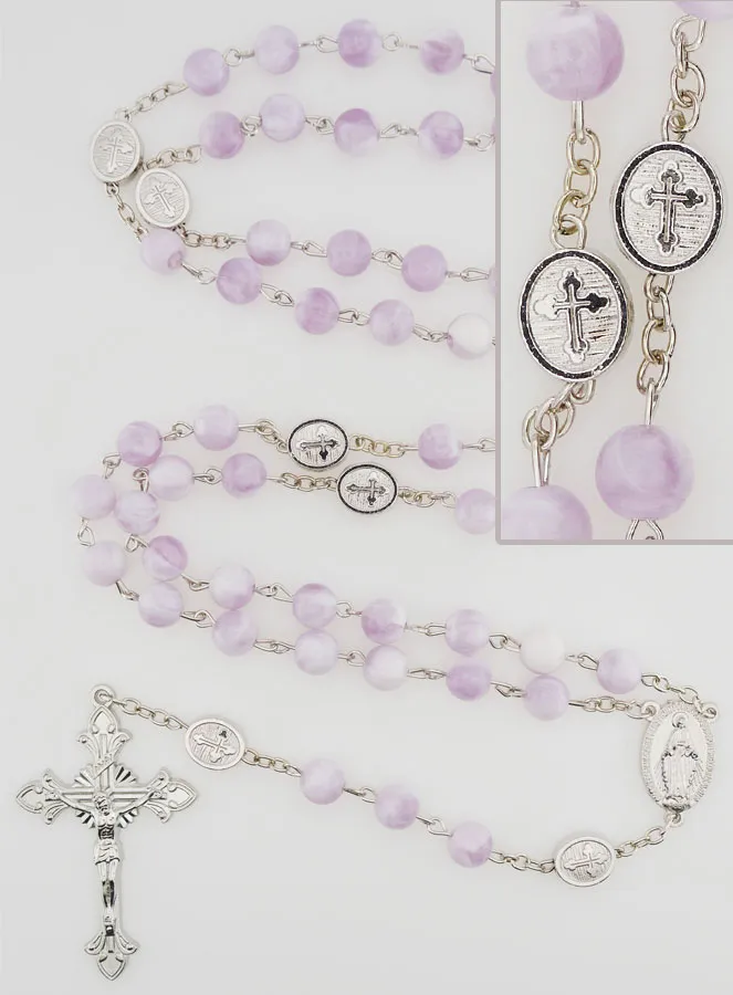 Miraculous Medal Rosary - Purple (pic 1)