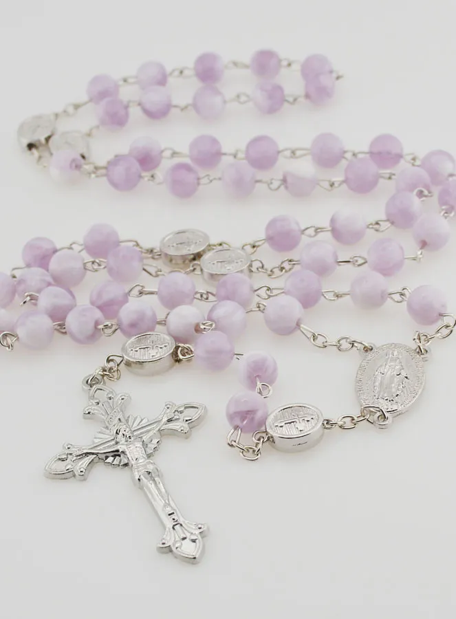 Miraculous Medal Rosary - Purple (pic 2)