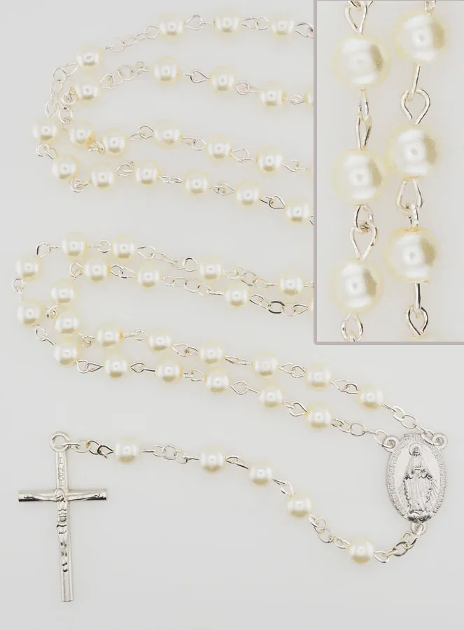 Miraculous Medal Rosary Mother-of-Pearl (pic 1)