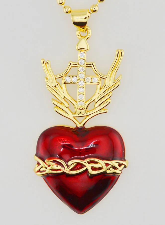 Religious Necklace Ex-Voto and Cross - 40cm (pic 4)