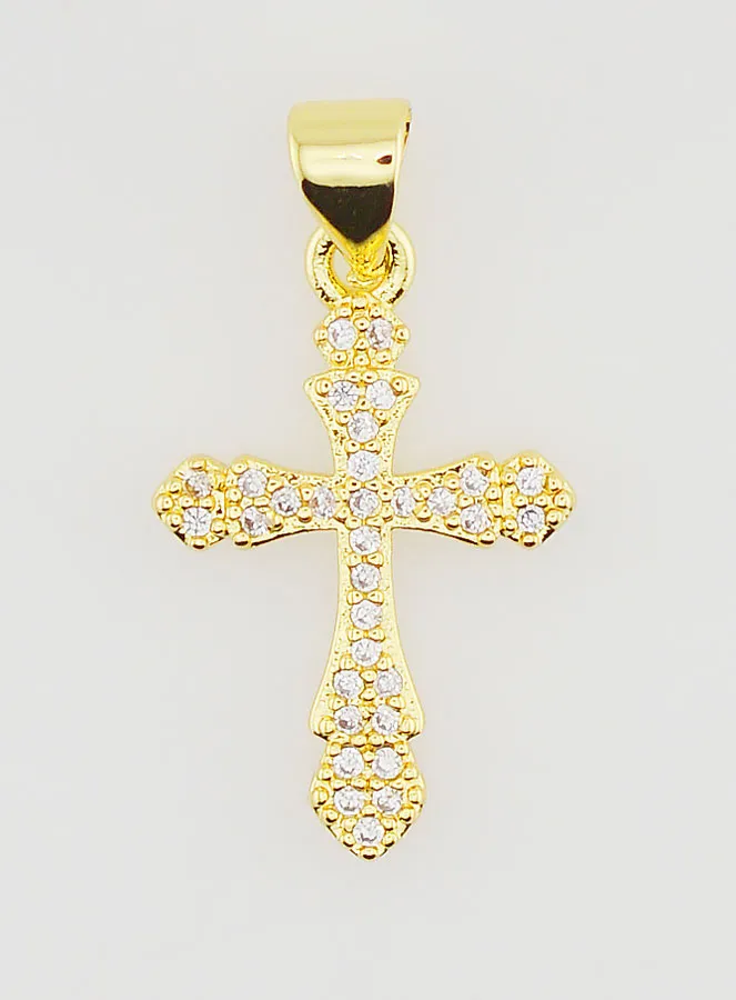 Decorated Cross Pendant - 18mm (pic 1)