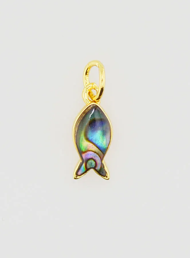 Abalone Shell Ichtus Pendant - 11mm (pic 1)