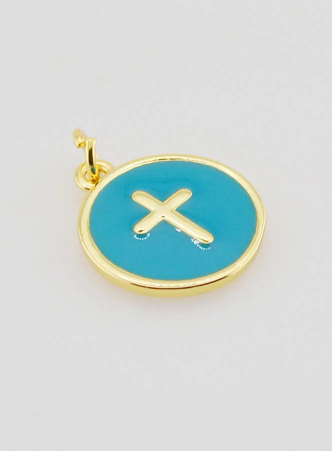 Enamelled Cross Medal - Turquoise (pic 3)
