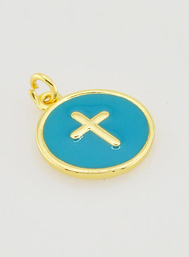 Cross Pendant 14mm - Turquoise (pic 3)