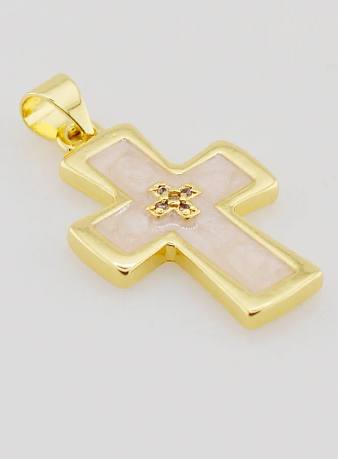 Mother-of-Pearl Cross Pendant - 20mm (pic 3)