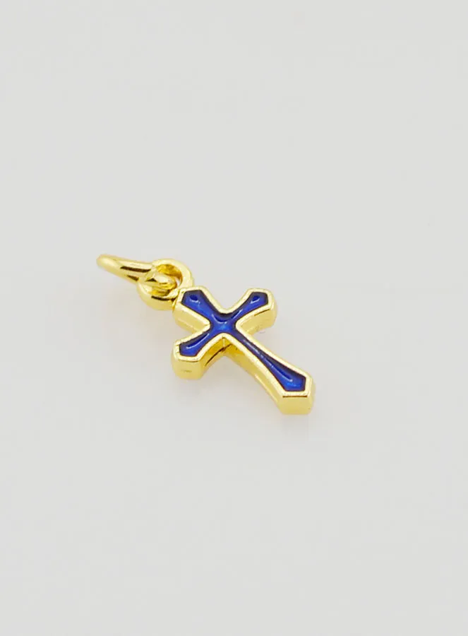 Cross Charm Pendant 10mm - Dark Blue (pic 3)