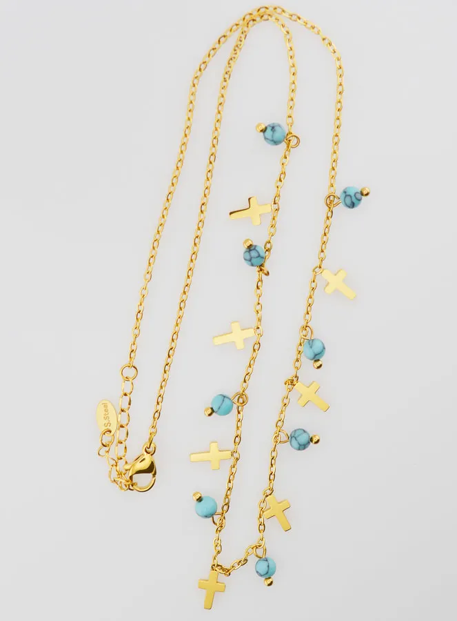 Religious Necklace with Crosses and Beads (pic 1)