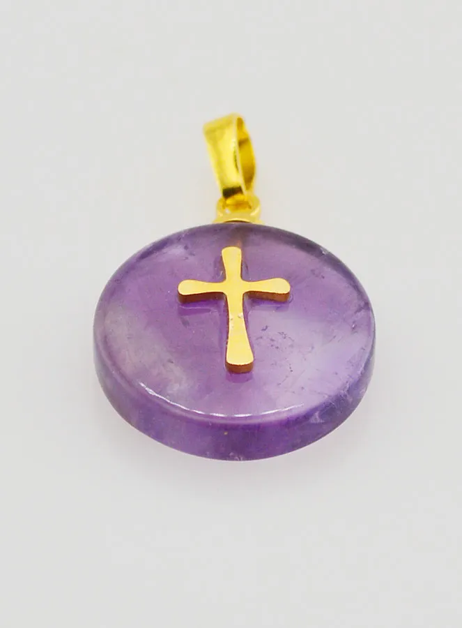 Translucent Medal with Cross - Purple (pic 2)