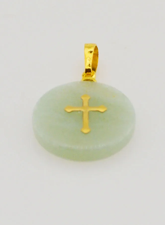Translucent Medal With Cross - Green (pic 2)