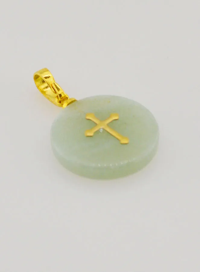 Translucent Medal With Cross - Green (pic 3)