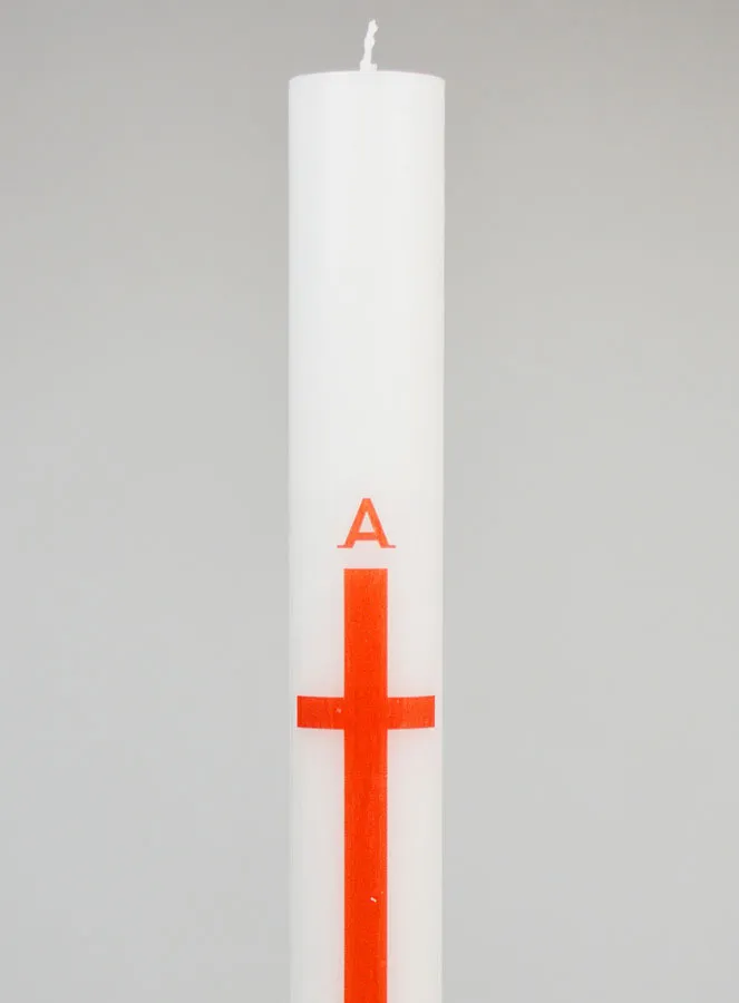 Alpha Omega Processional Candle 40cm - Red (pic 3)