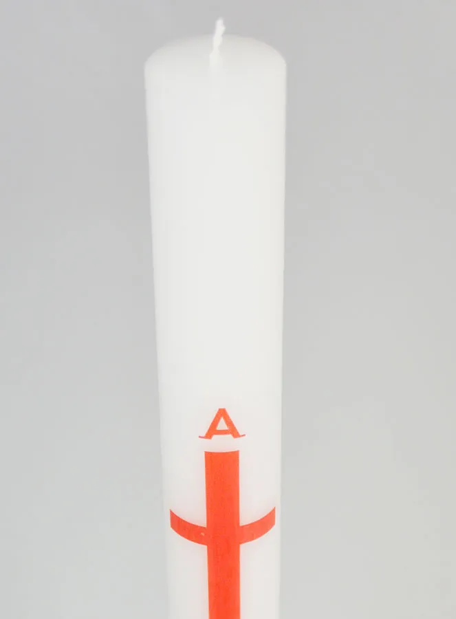 Alpha Omega Processional Candle 40cm - Red (pic 4)
