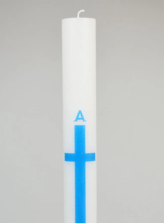 Alpha Omega Processional Candle 40cm - Blue (pic 3)