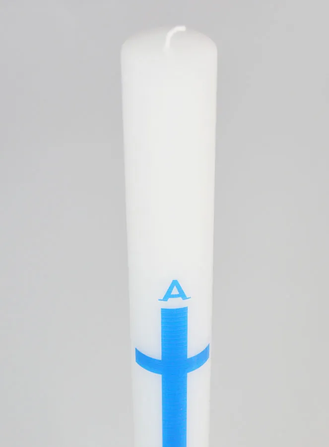 Alpha Omega Processional Candle 40cm - Blue (pic 4)