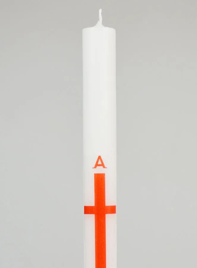 Alpha Omega Processional Candle 34cm - Red (pic 3)