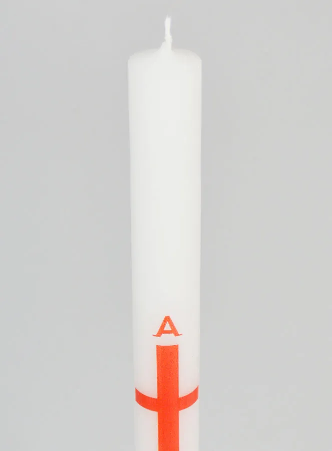 Alpha Omega Processional Candle 34cm - Red (pic 4)