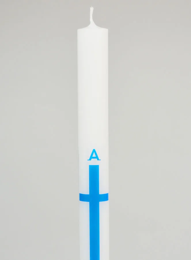 Alpha Omega Processional Candle 34cm - Blue (pic 3)