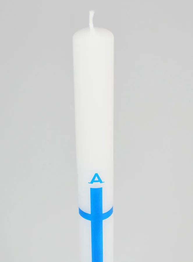 Alpha Omega Processional Candle 34cm - Blue (pic 4)