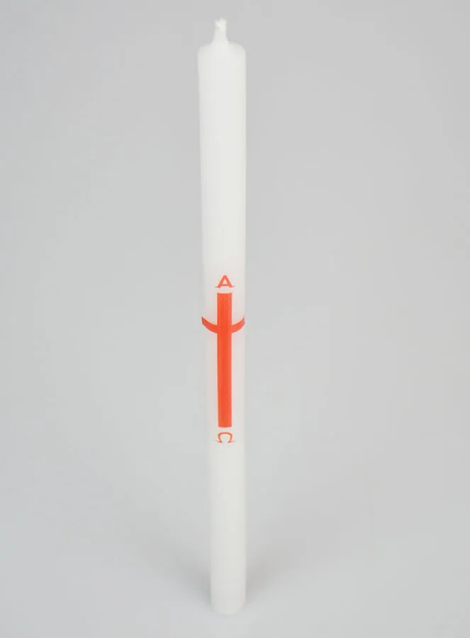 Alpha Omega Processional Candle 29cm - Red (pic 2)