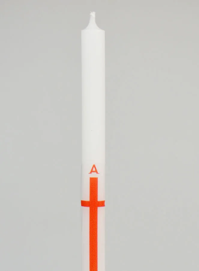 Alpha Omega Processional Candle 29cm - Red (pic 3)