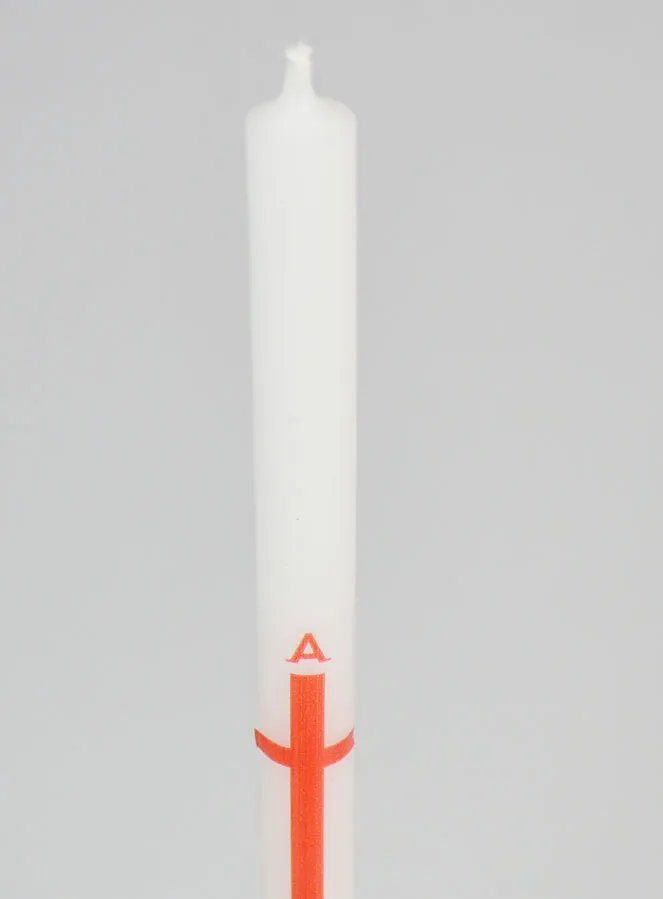 Alpha Omega Processional Candle 29cm - Red (pic 4)