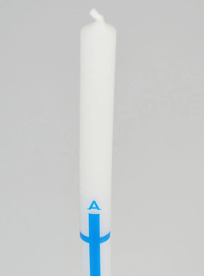 Alpha Omega Processional Candle 29cm - Blue (pic 4)