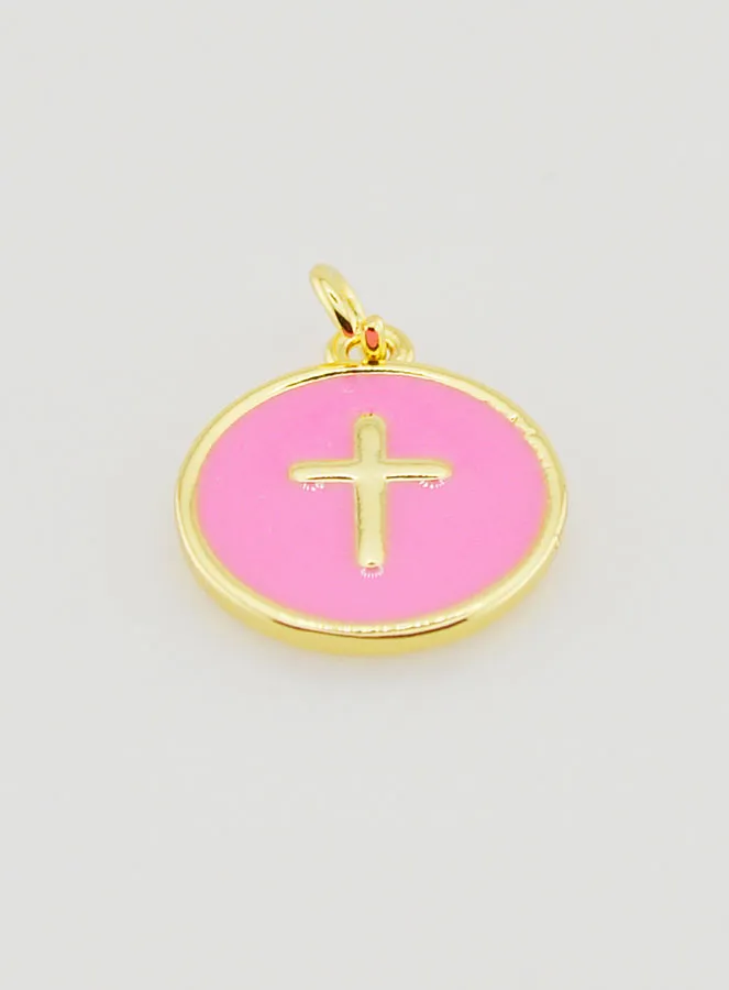 Cross Medal - Pink Enamel (pic 2)