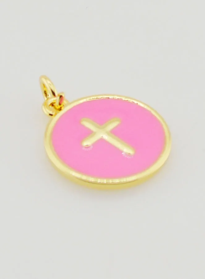 Cross Medal - Pink Enamel (pic 3)