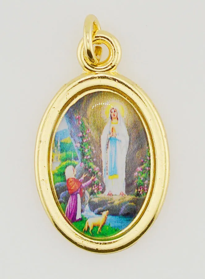 Golden Medal Our Lady of Lourdes - 25mm (pic 1)