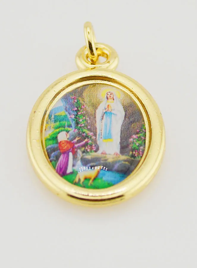 Golden Medal Our Lady of Lourdes - 25mm (pic 2)