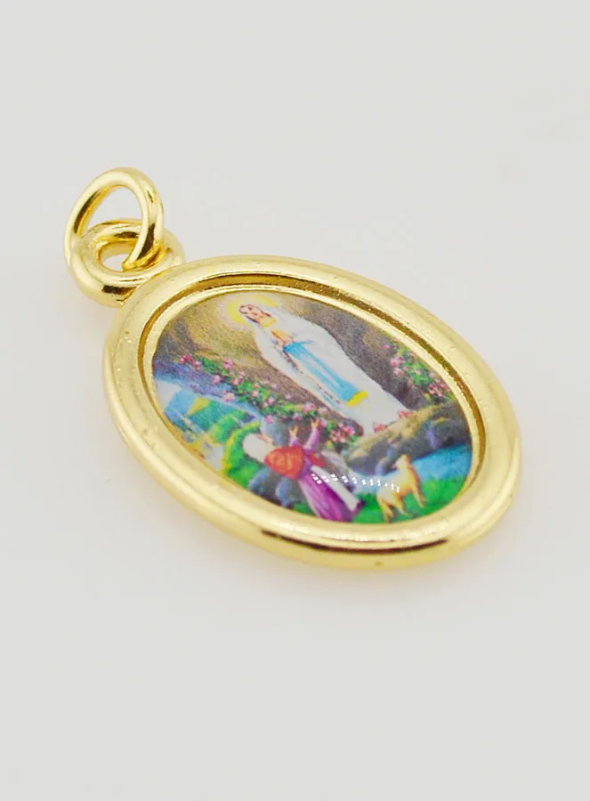 Golden Medal Our Lady of Lourdes - 25mm (pic 3)