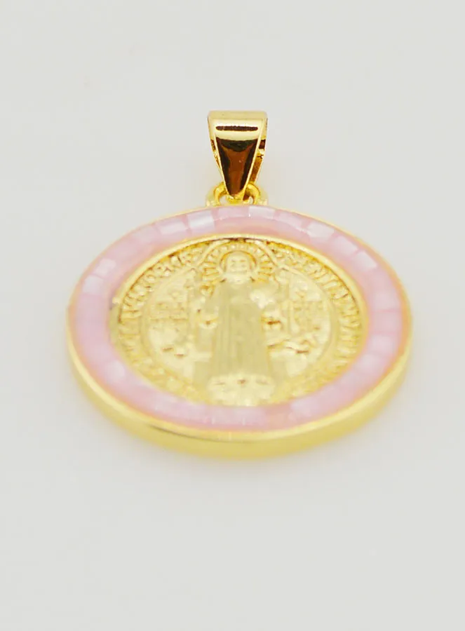 Saint Benedict Medal - Pink Rim (pic 2)