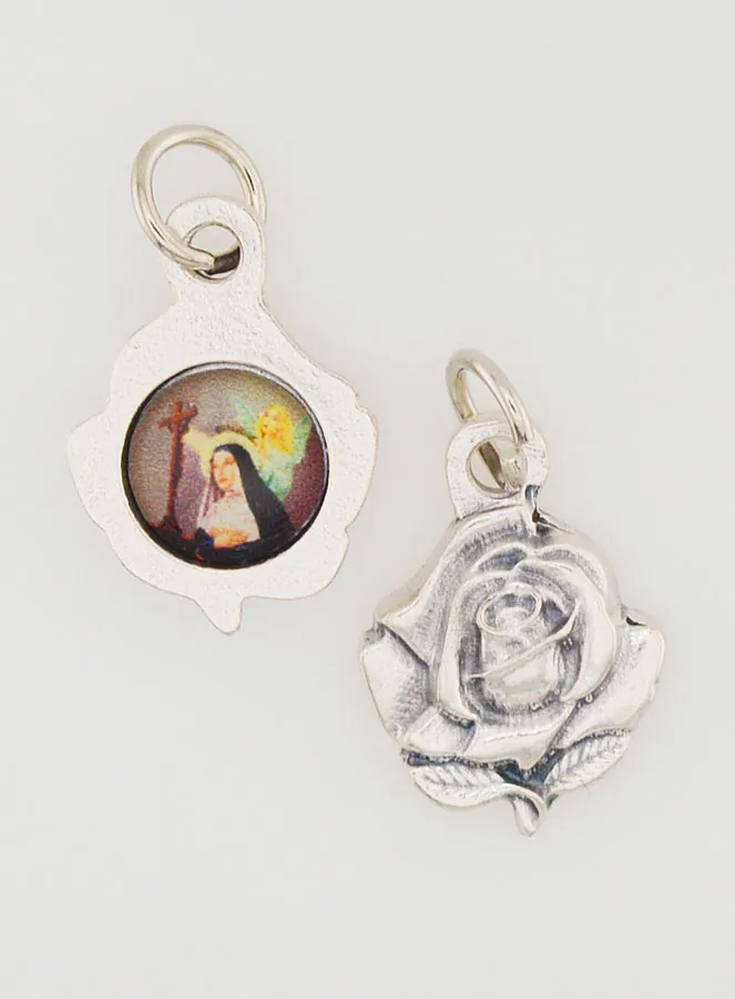 Rose Medal 14mm - Sainte Rita (pic 1)
