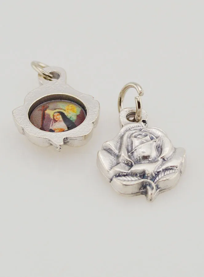 Rose Medal 14mm - Sainte Rita (pic 2)