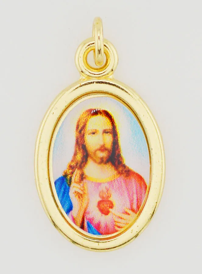 Golden Medal Sacred Heart of Jesus - 25mm (pic 1)
