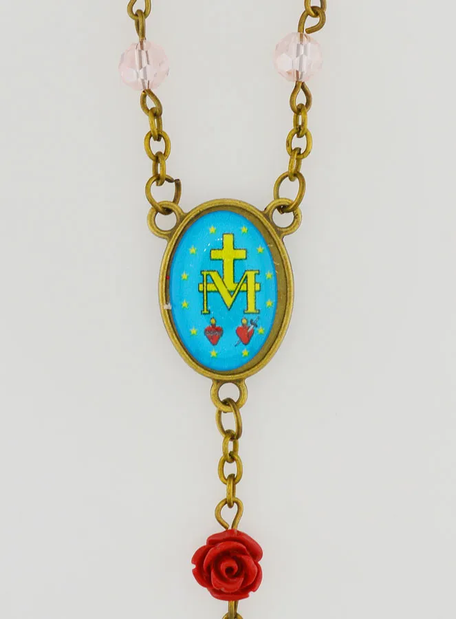 Rosary Miraculous Medal - Pink (pic 4)