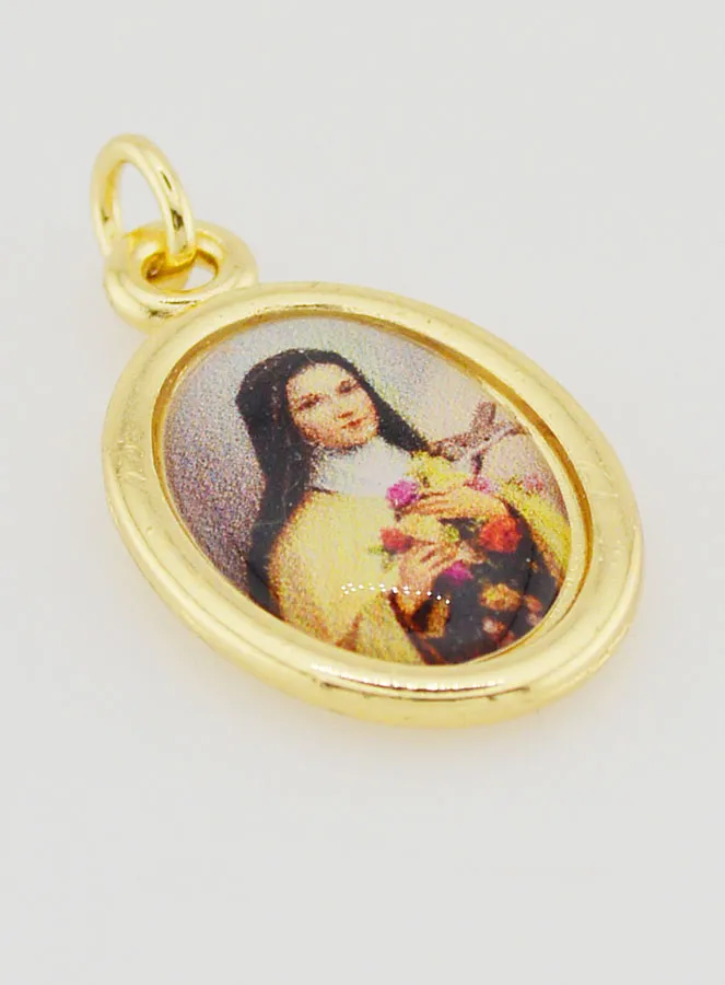 Golden Medal Saint Therese - 25mm (pic 3)