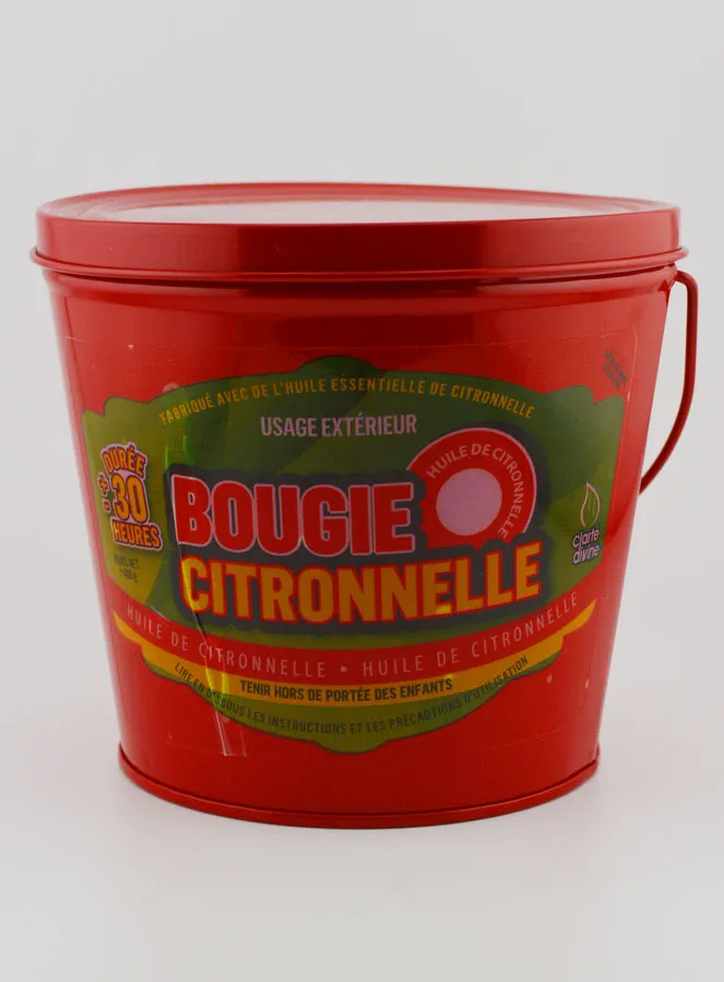 Lemongrass Candle in Metal Bucket - Red (pic 1)