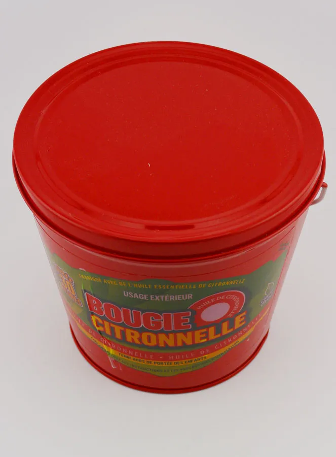 Lemongrass Candle in Metal Bucket - Red (pic 2)