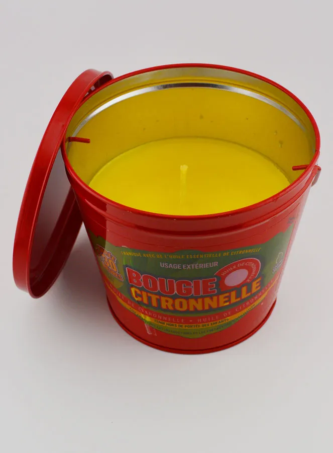 Lemongrass Candle in Metal Bucket - Red (pic 4)