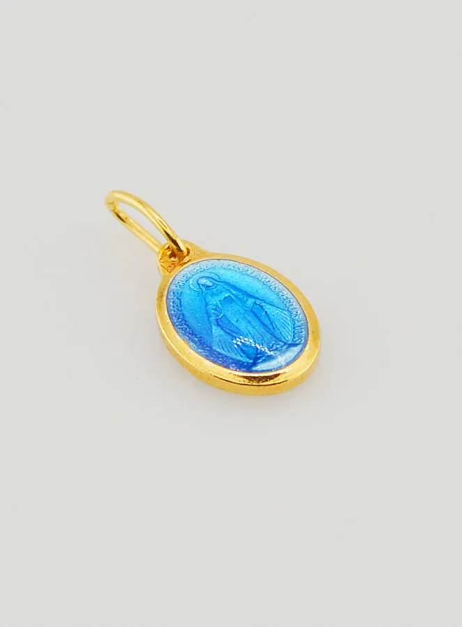 Miraculous Medal in Gold-Plated Silver and Enamel - 10mm (pic 3)