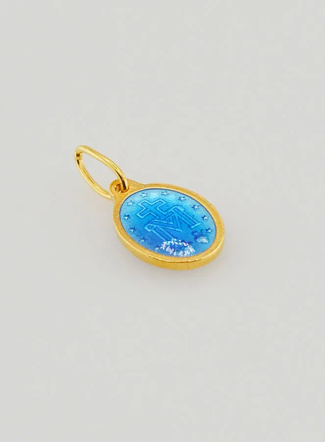Miraculous Medal in Gold-Plated Silver and Enamel - 10mm (pic 4)