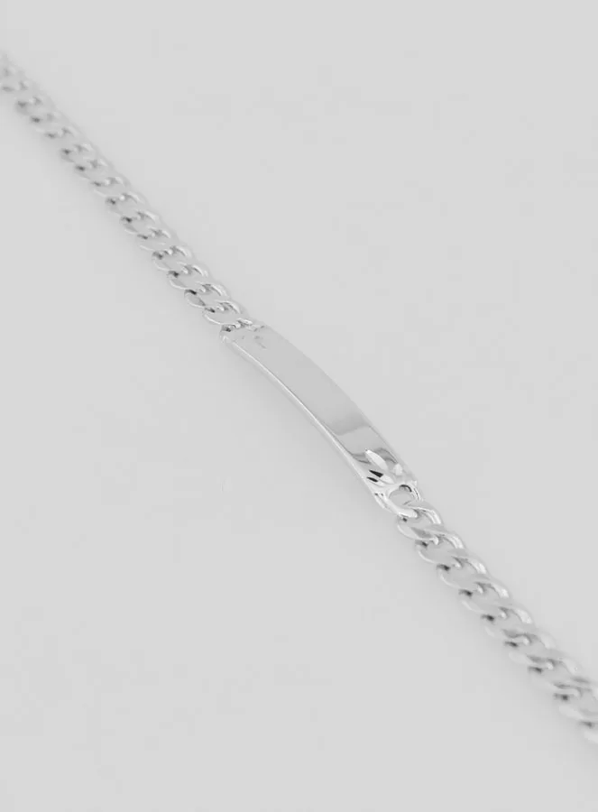 Silver Bracelet for Men - 4mm Curb Chain (pic 1)