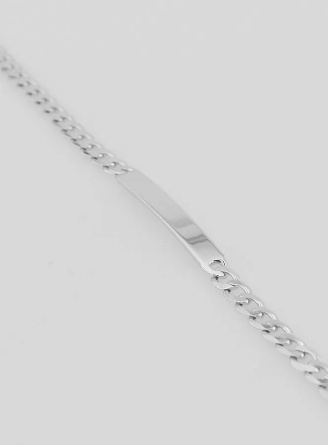 Men's Curb Bracelet in Silver -  4mm Curb Chain (pic 1)