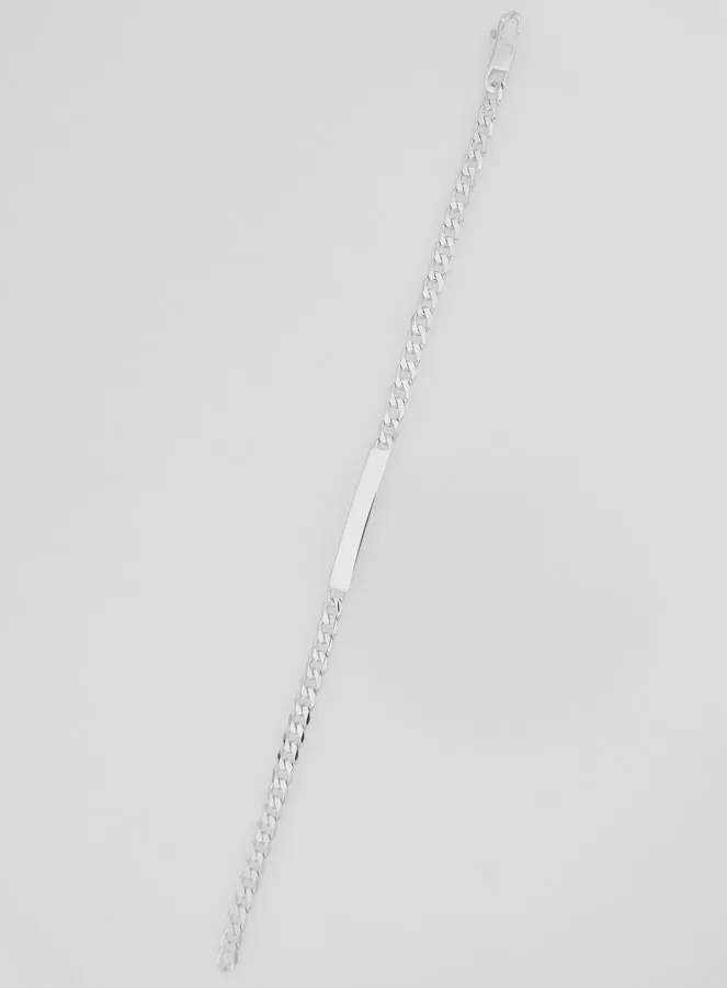 Men's Curb Bracelet in Silver -  4mm Curb Chain (pic 2)