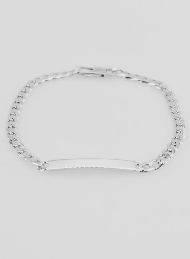 Men's Curb Bracelet in Silver -  4mm Curb Chain (pic 4)