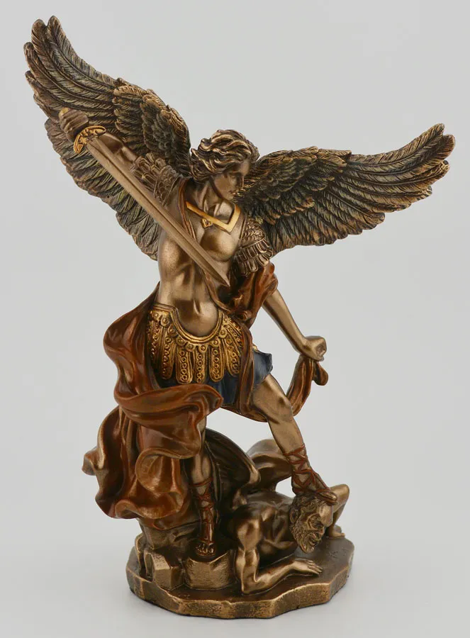 Religious Statue of Saint Michael in Bronze - 15 cm (pic 1)